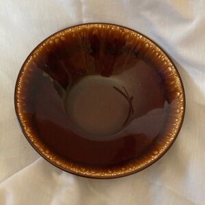 Vintage MCM Brown Drip Glaze Ceramic Serving Bowl